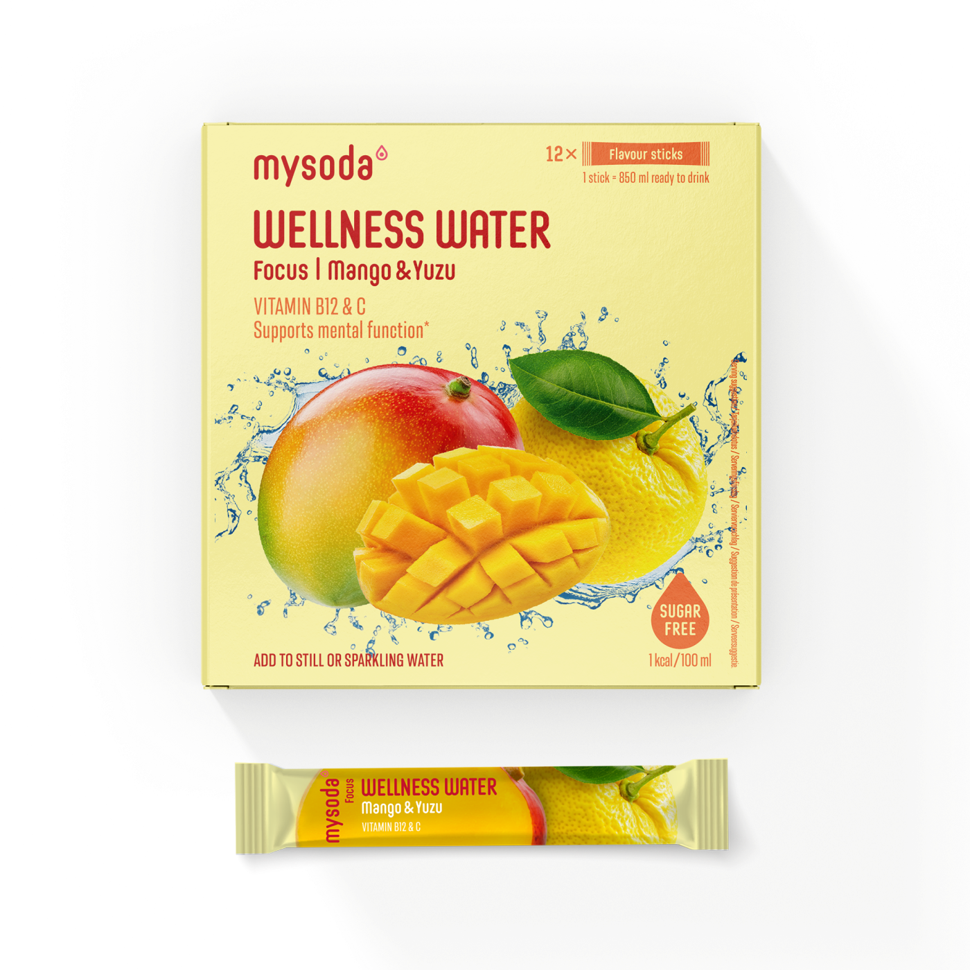 Mango & Yuzu Wellness Water Focus 3-Pack