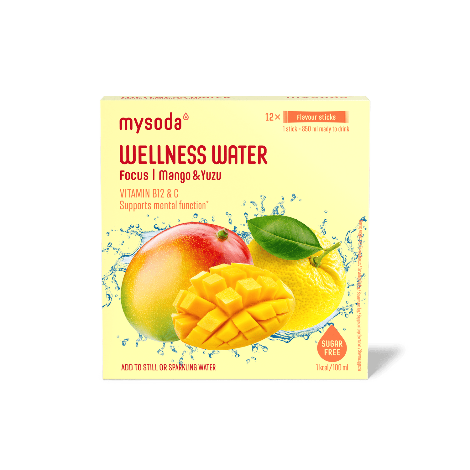 Mango & Yuzu Wellness Water Focus 3-Pack