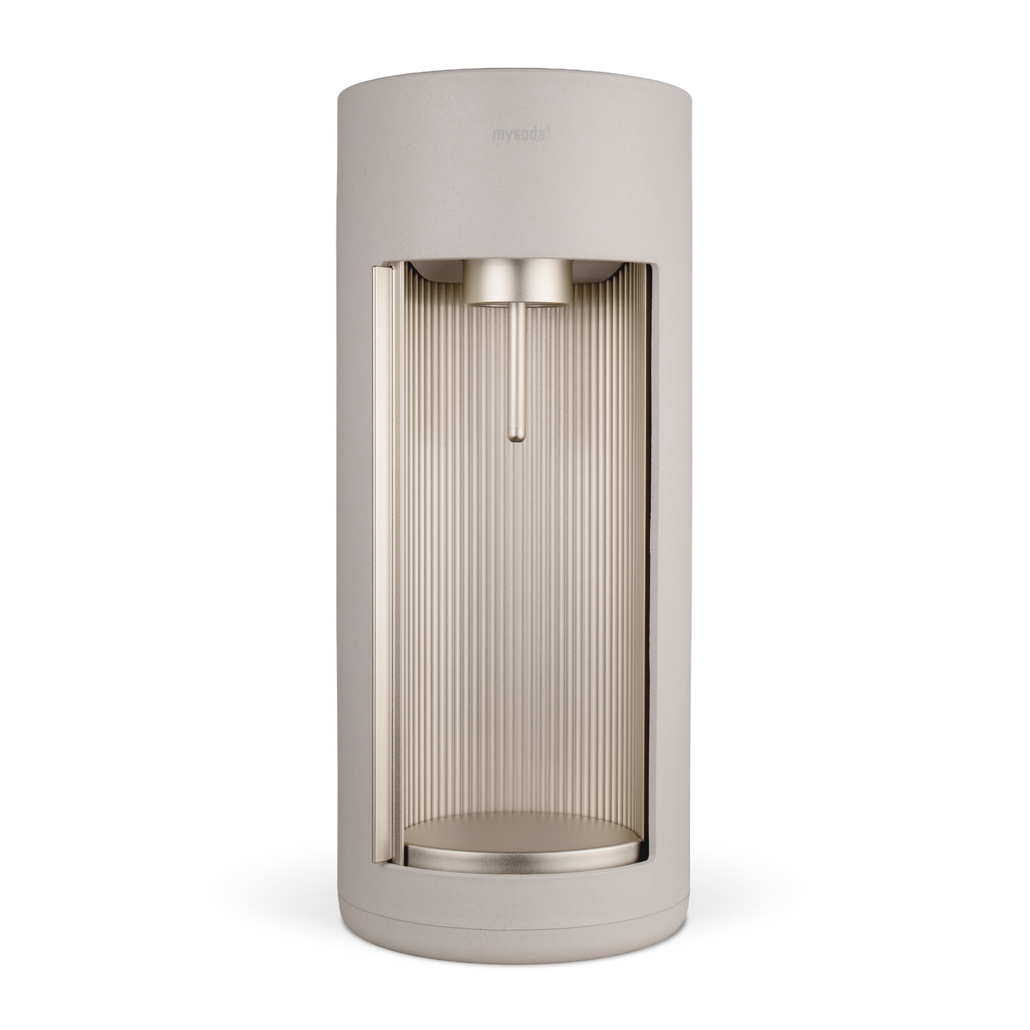 A Glassy sparkling water maker colour clay viewed from the front