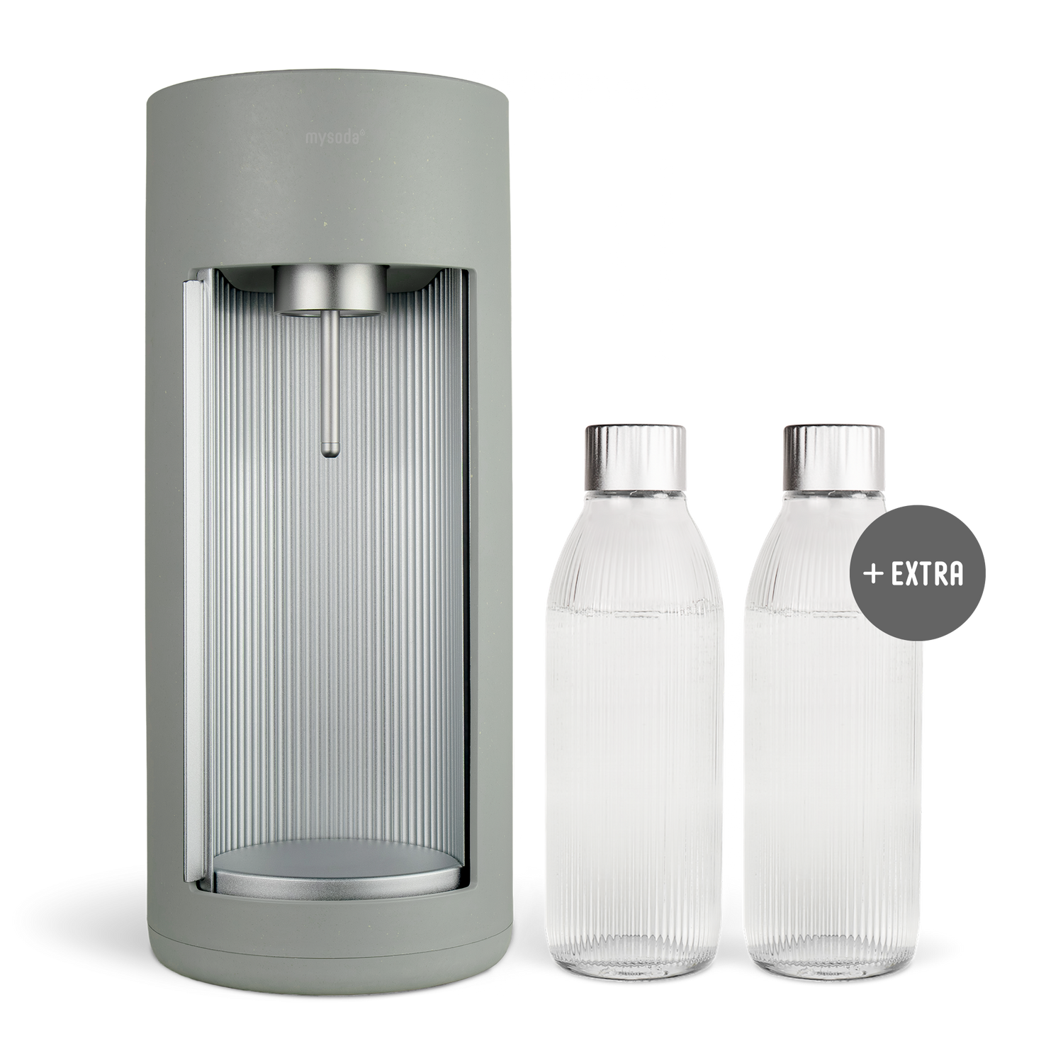 Pigeon Glassy sparkling water maker with matching PET water bottle and 2 glass bottles