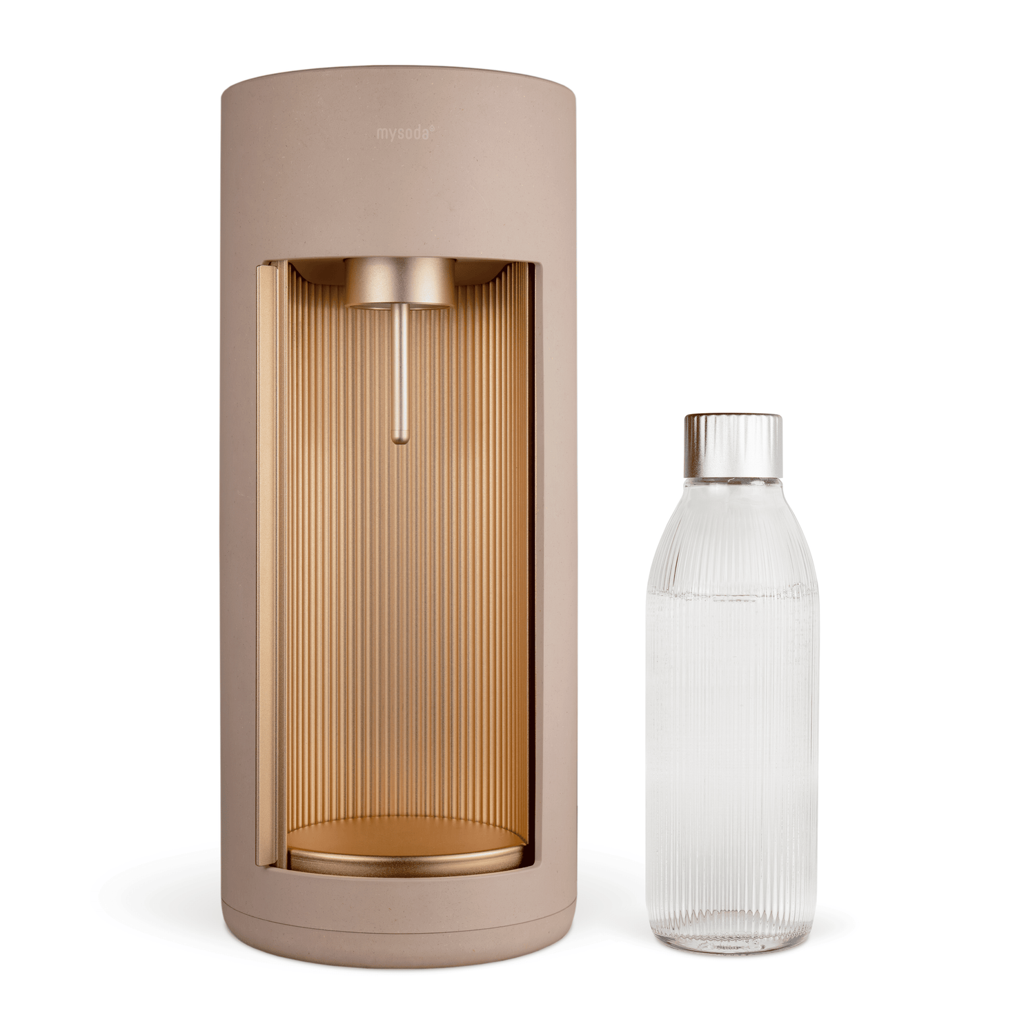 Glassy sparkling water maker for glass bottles