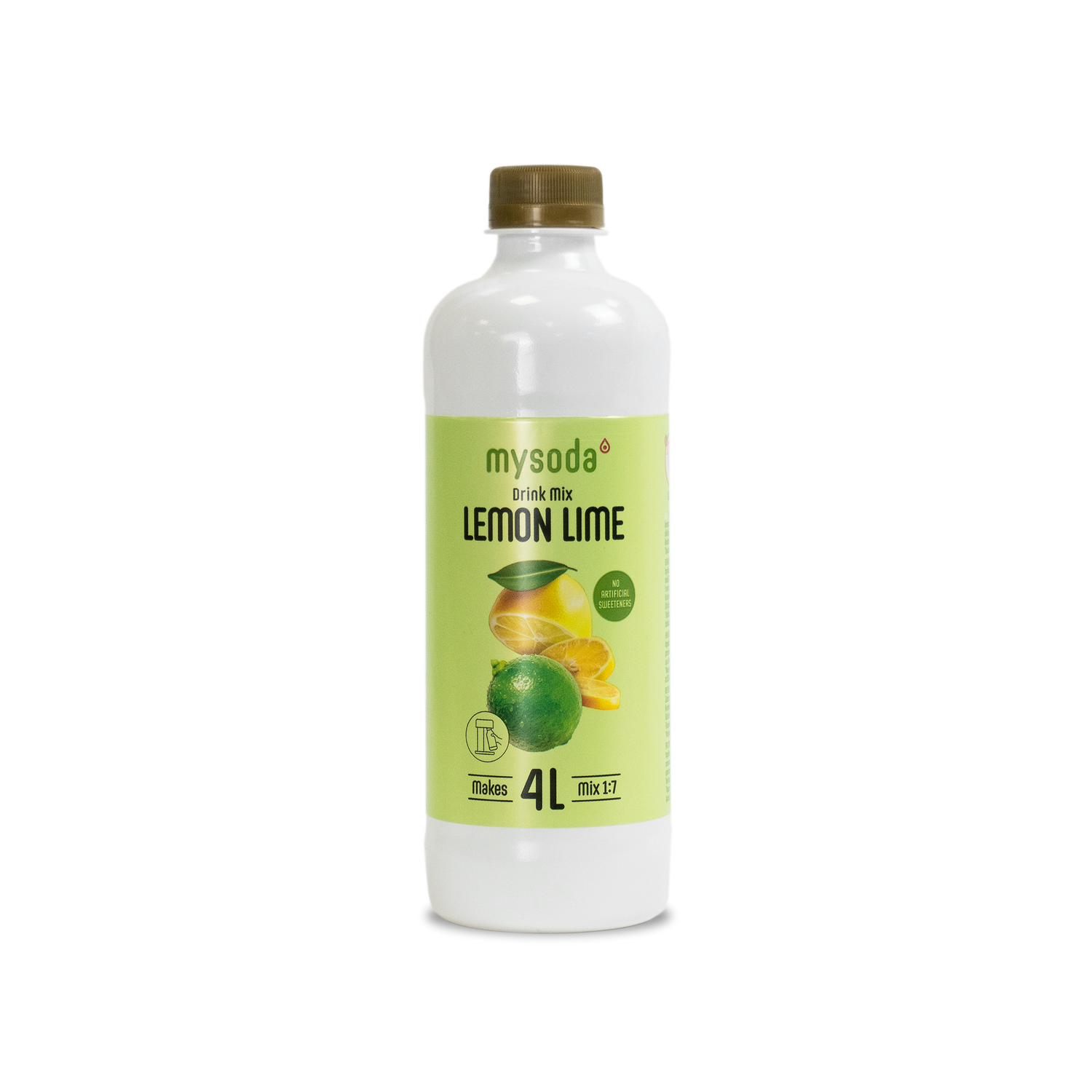 A Mysoda drink mix bottle lemon-lime