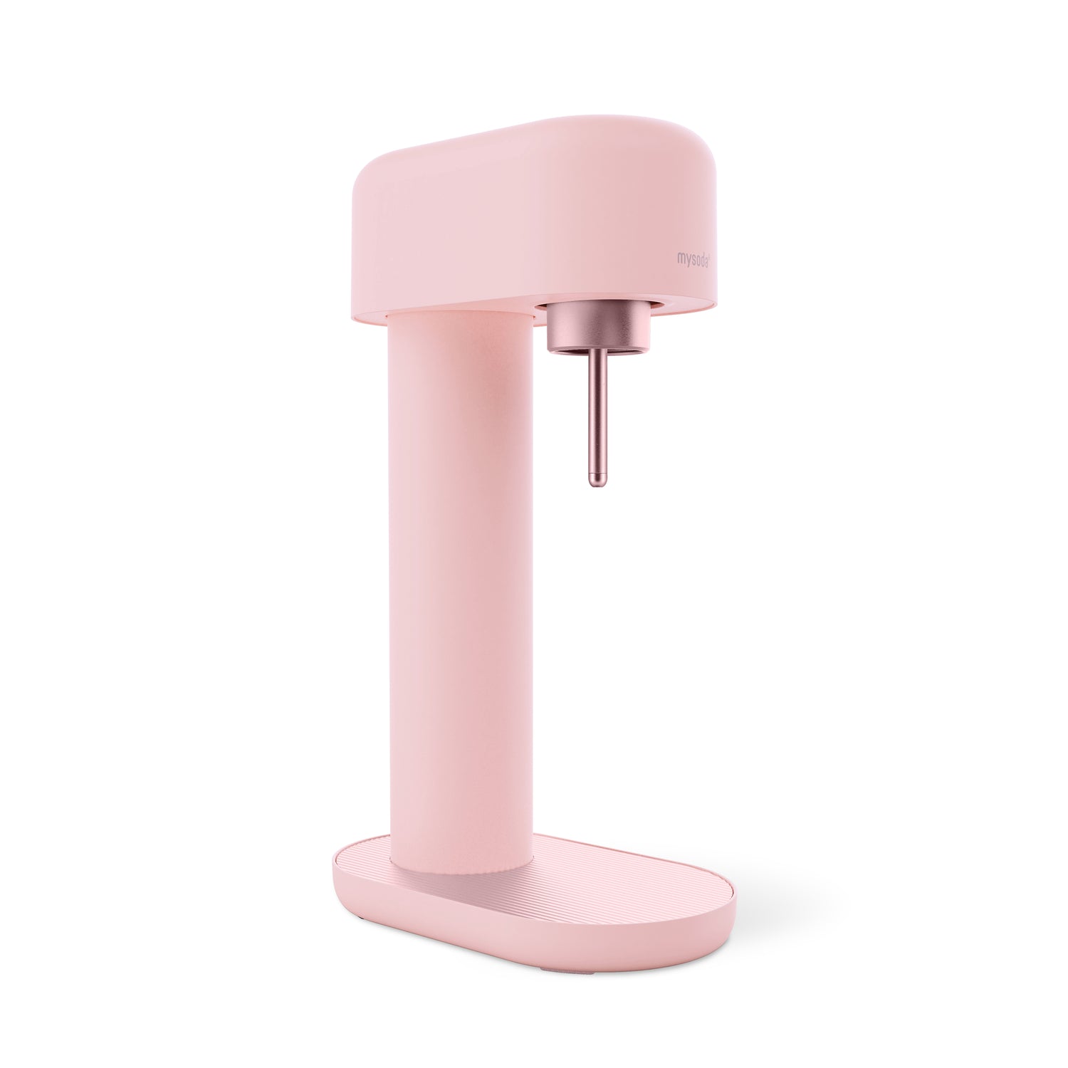 A pink Ruby 2 sparkling water maker viewed from the side