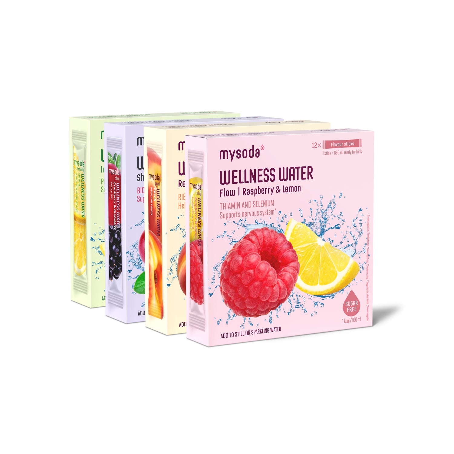 Mixed 4-pack of Wellness Water flavours