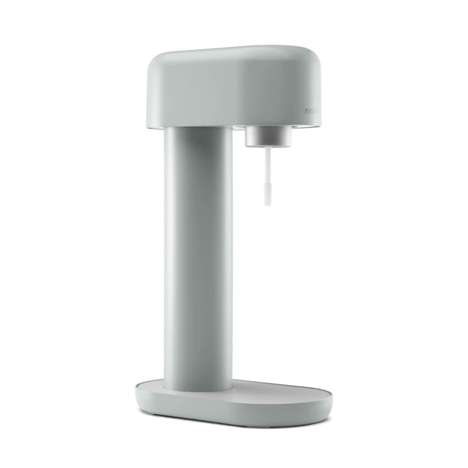 A pigeon Mysoda Ruby soda maker viewed from the side