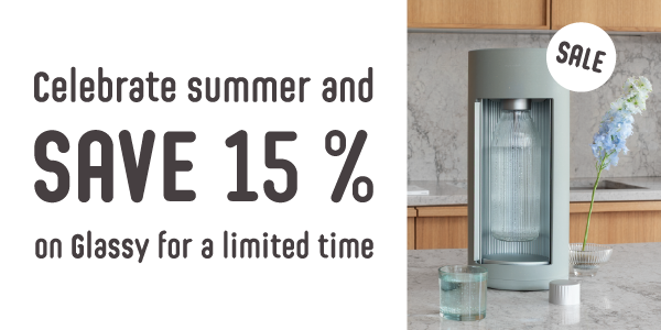 Voucher for 15% discount on Glassy soda maker