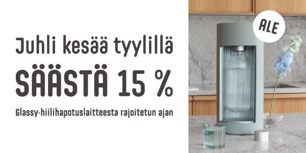 Voucher for 15% discount on Glassy soda maker