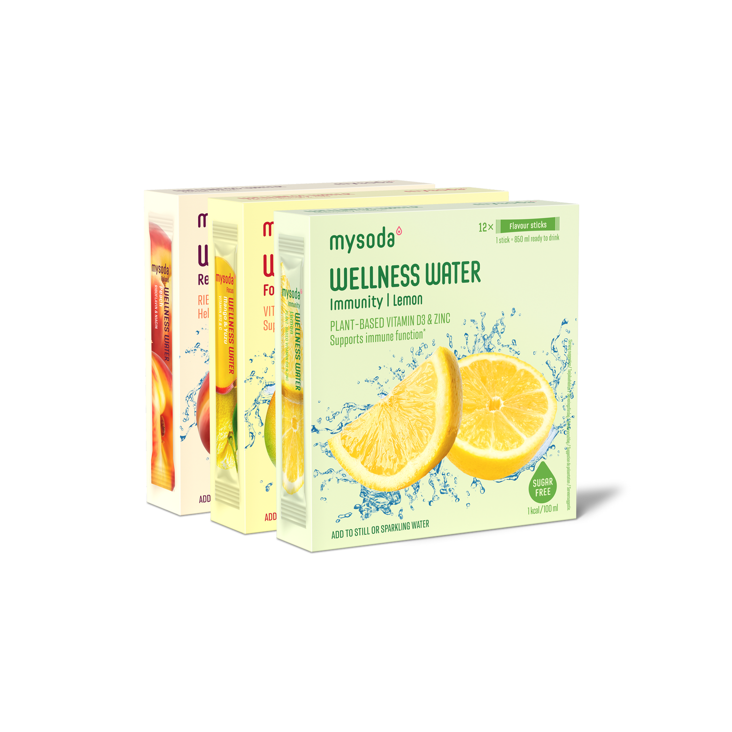 Mixed 3-pack of Wellness Water flavours