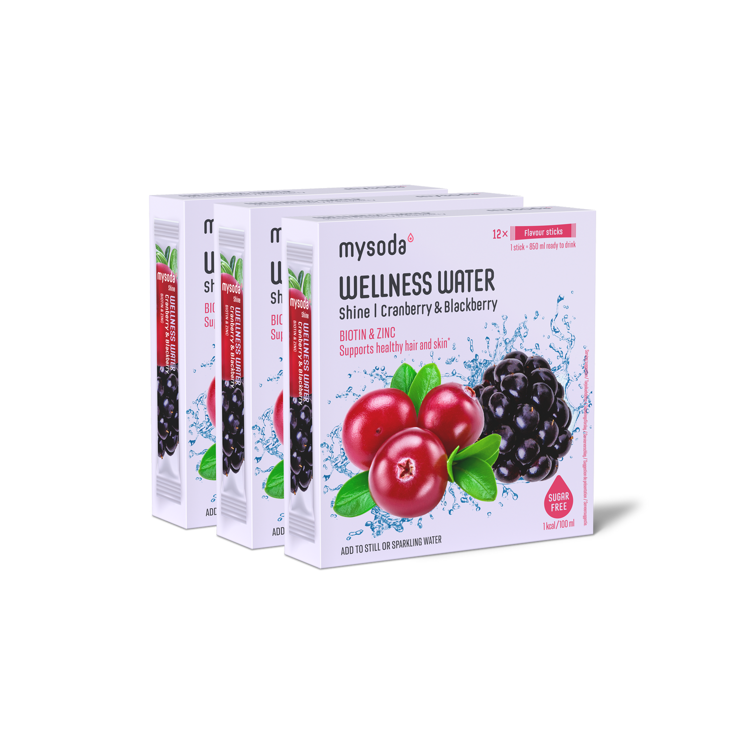Cranberry & Blackberry Wellness Water Shine 3-Pack