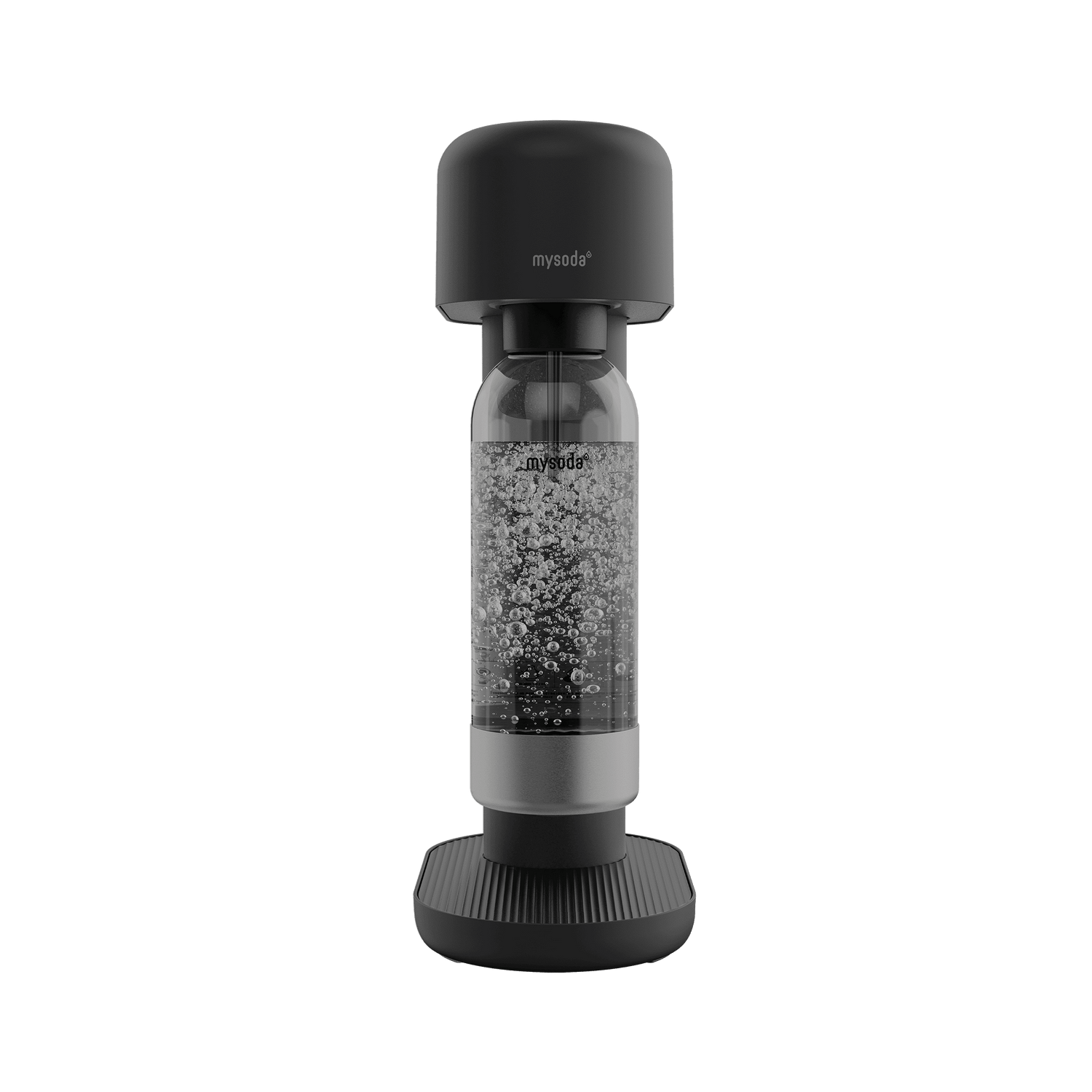 An all black Ruby 2 sparkling water maker viewed from the front