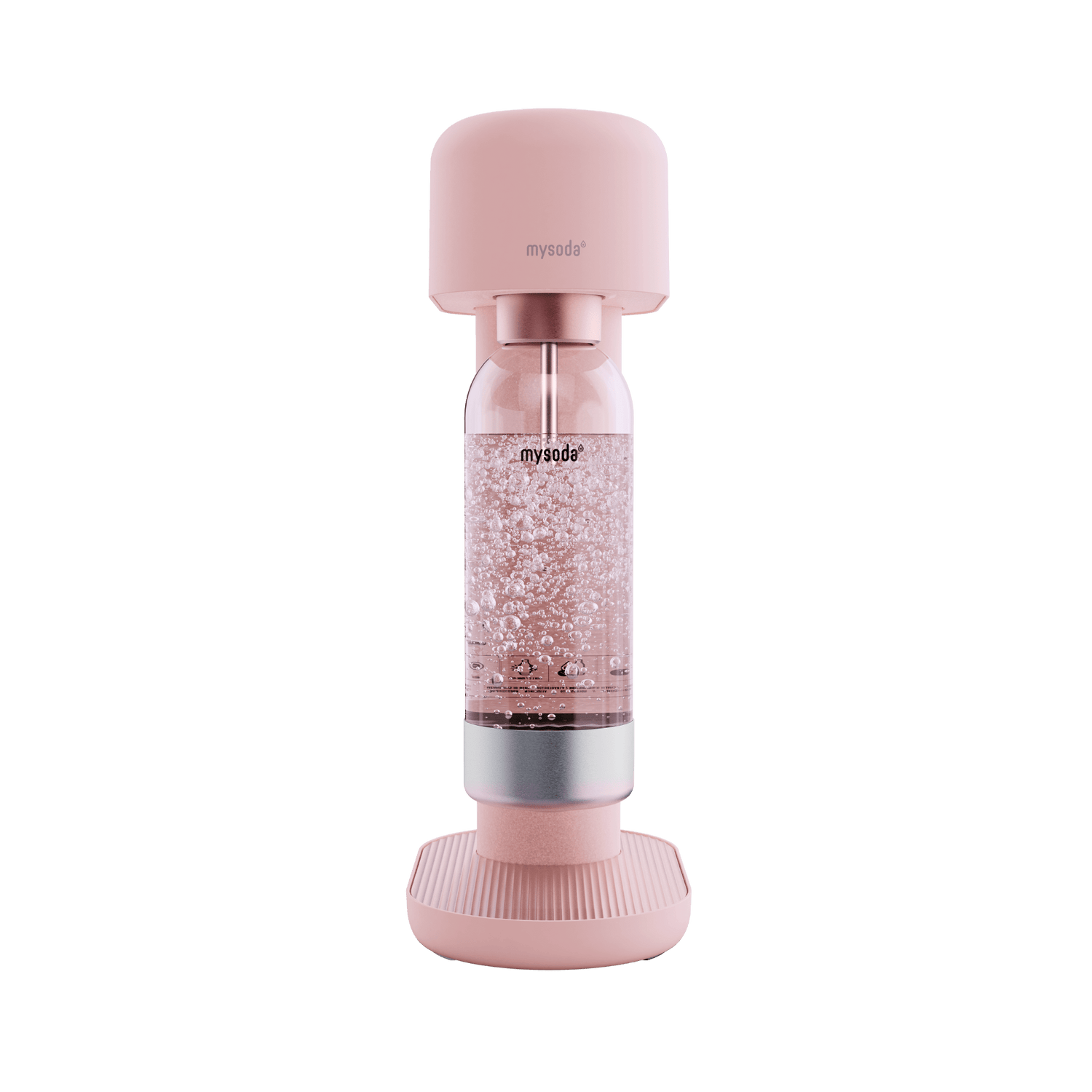 A pink Ruby 2 sparkling water maker viewed from the front#väri_pink