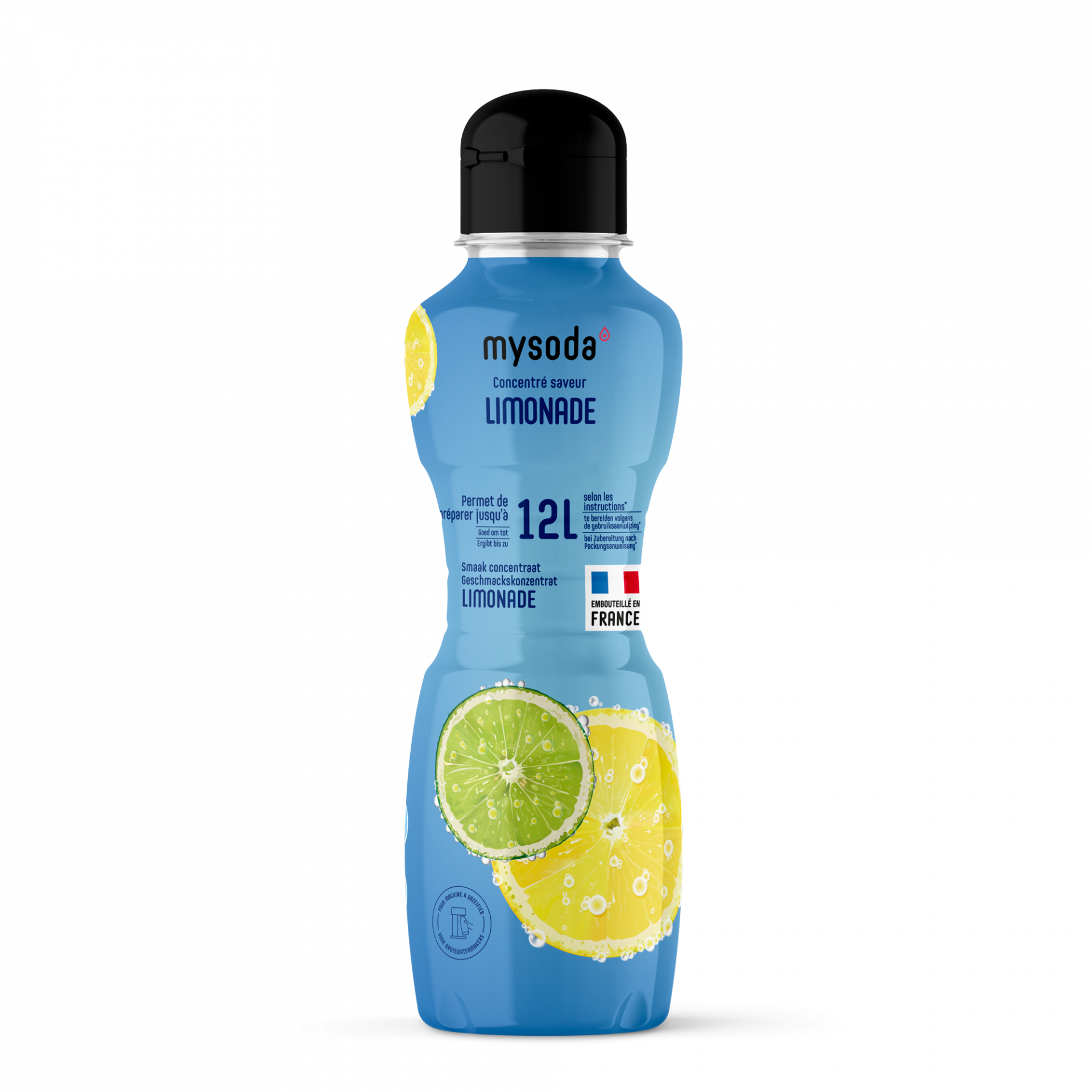 Een fles Mysoda drinkmix limonade