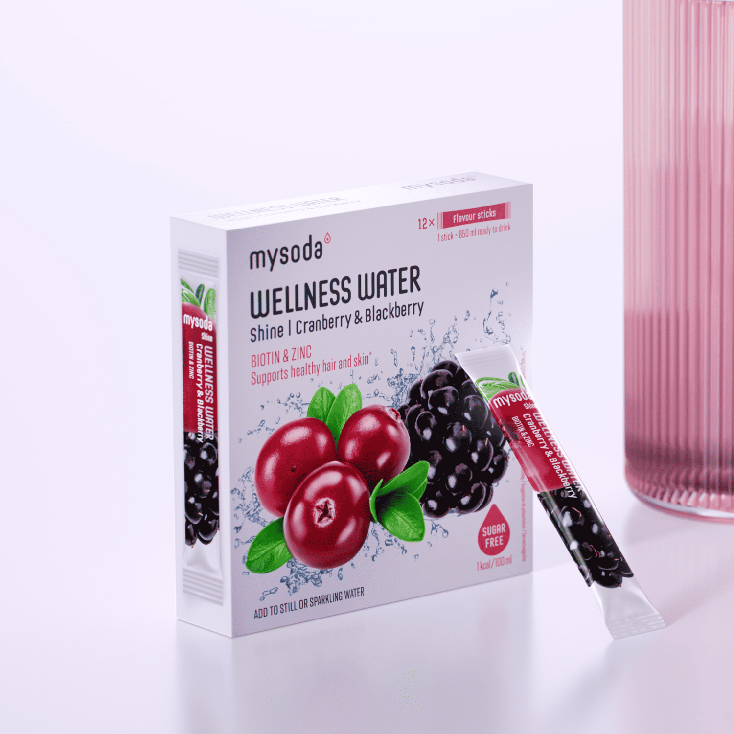Cranberry & Blackberry Wellness Water Shine 3er-Pack