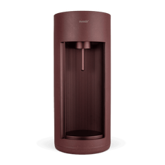 A Glassy sparkling water maker colour beetroot viewed from  the front