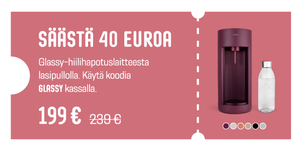 Glassy voucher - save 40 euros - Finnish