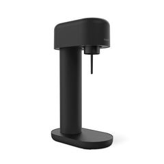 A black Ruby 2 sparkling water maker viewed from the side
