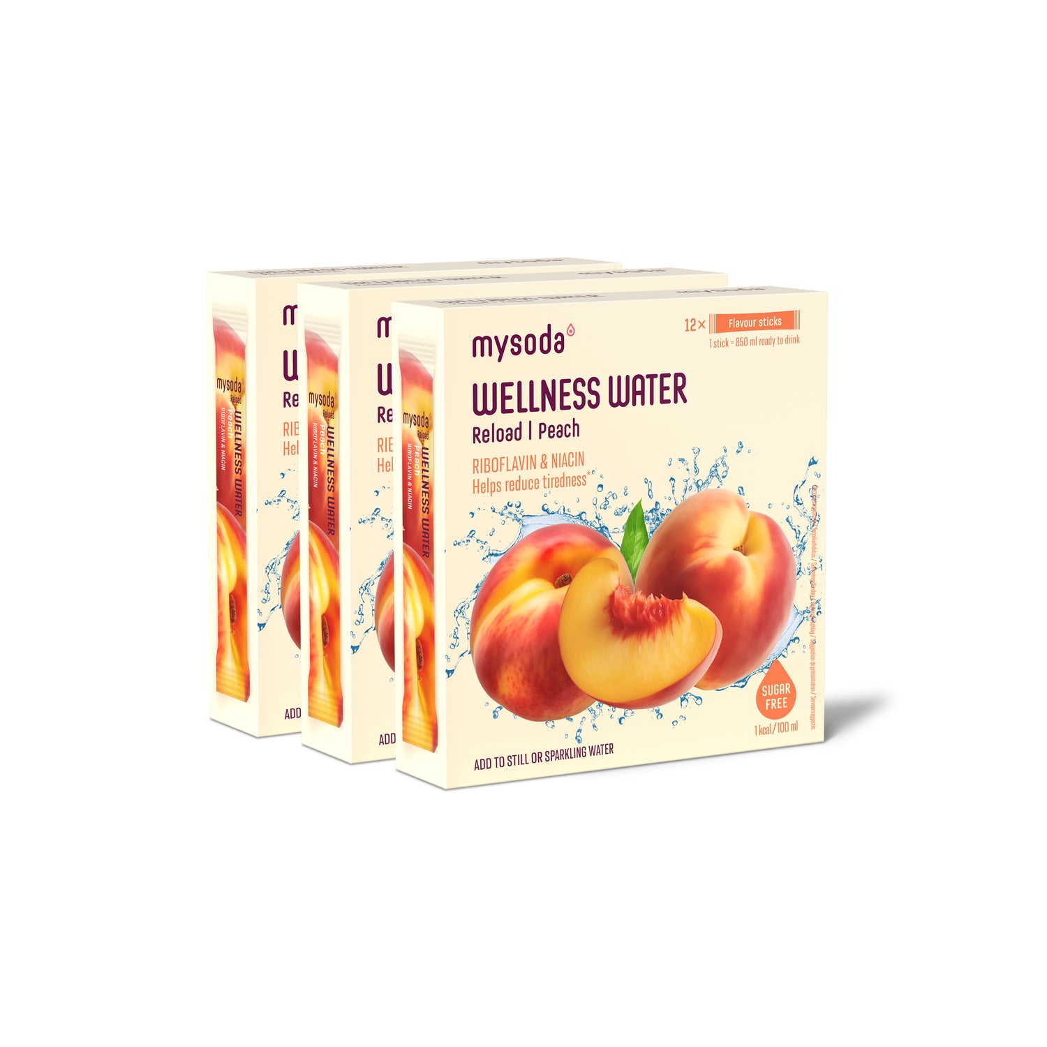 3 packs of Wellness Water Peach