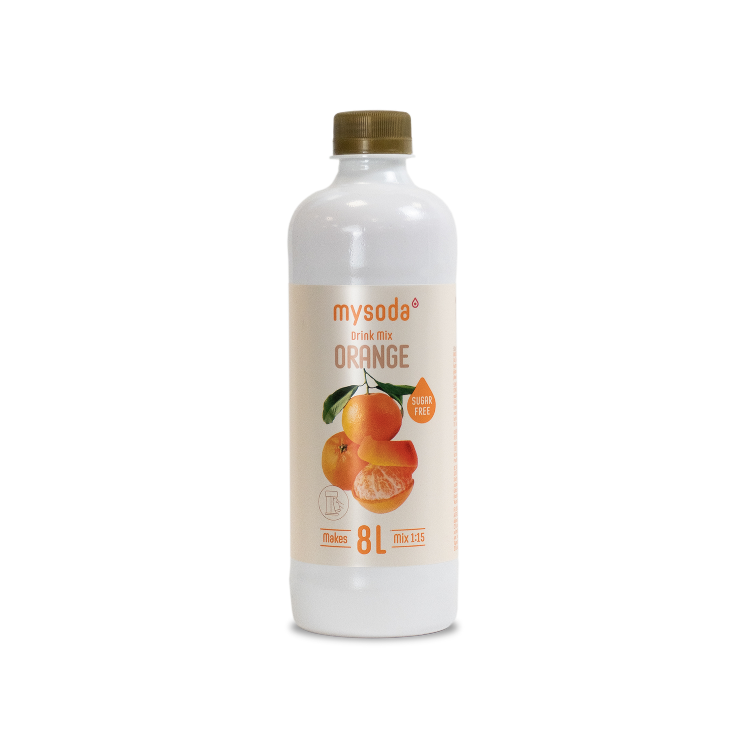 A Mysoda drink mix bottle orange sugar-free