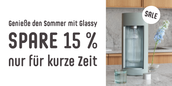 Voucher for 15% discount on Glassy soda maker