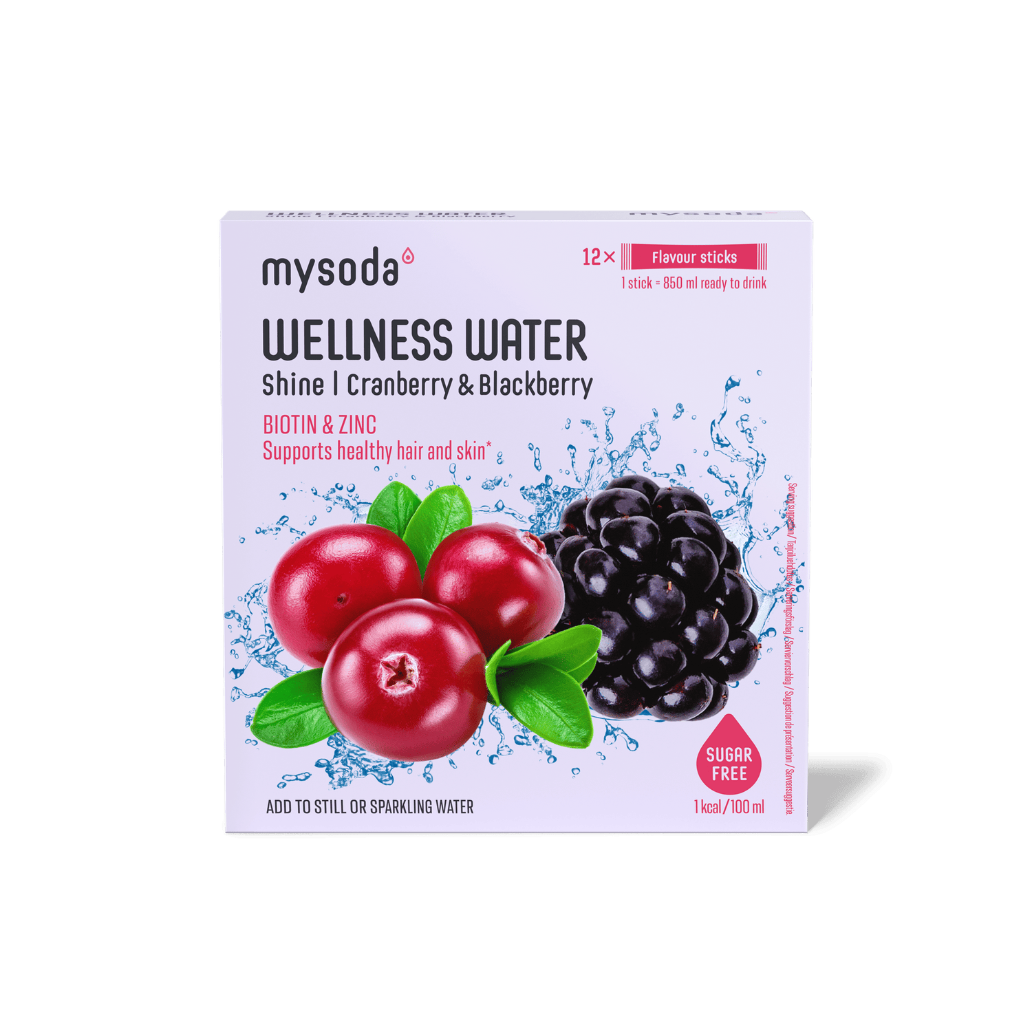 One pack of Wellness Water Cranberry & Blackberry