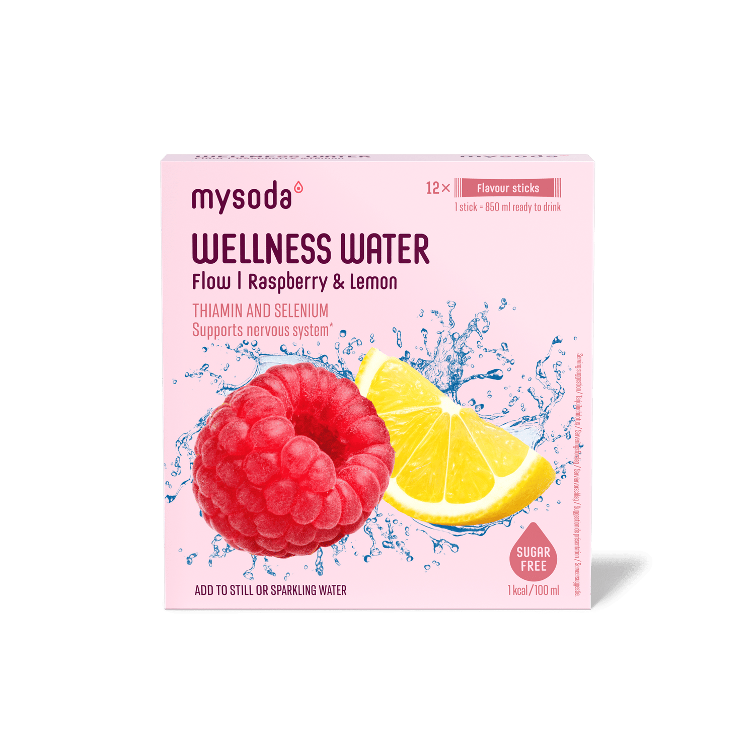 One pack of Wellness Water Raspberry & Lemon