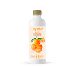 A bottle of sugar-free orange drink mix for sparkling water