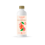 A bottle of sugar-free pink grapefruit drink mix for sparkling water