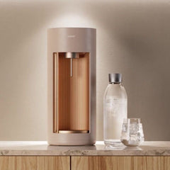 Video of the key characteristics of a Glassy sparkling water maker and how it turns from wood into a sparkling water maker