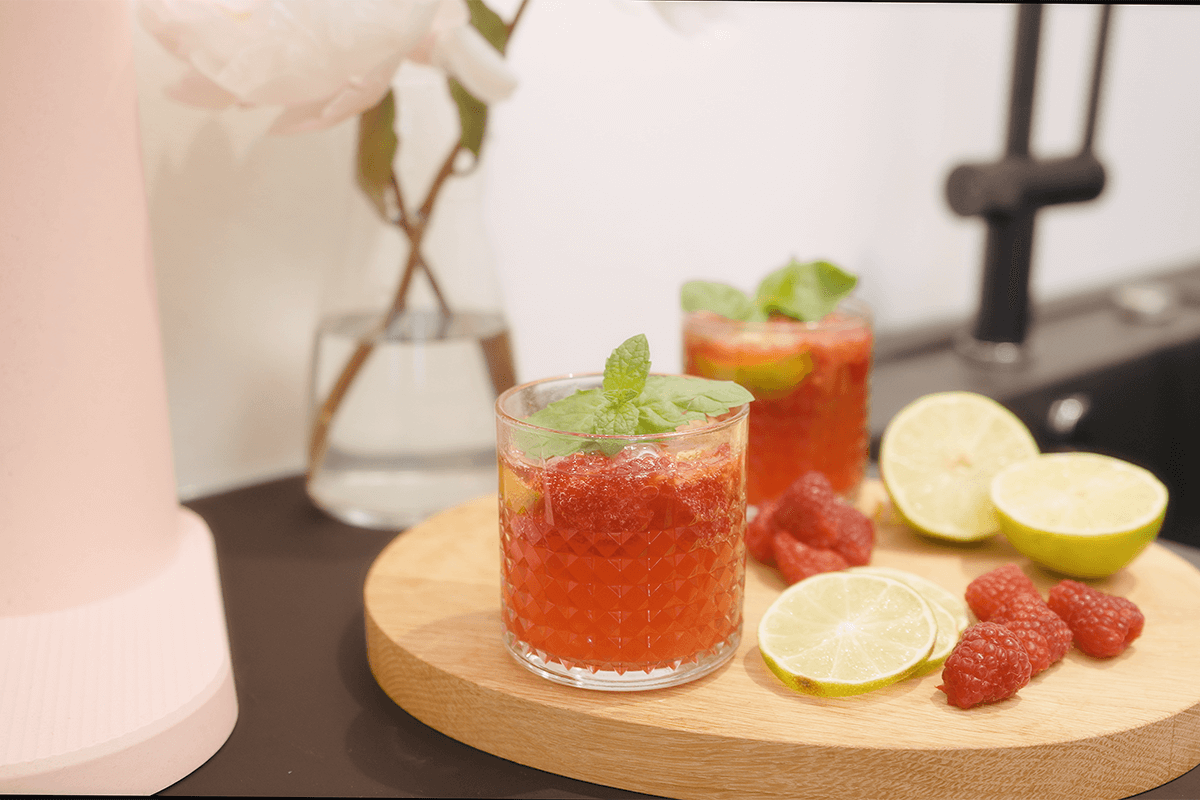 Zomerse mocktail met frambozen
