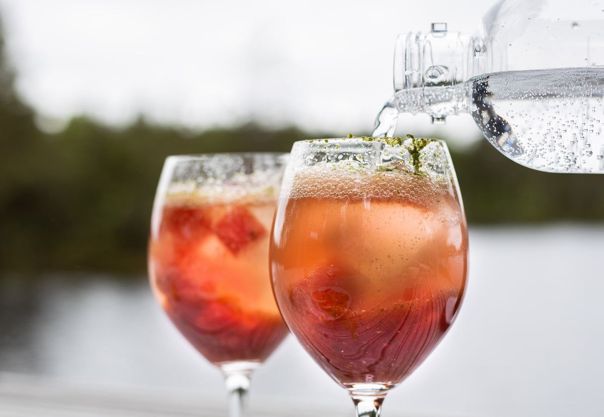 Two glasses of watermelon mocktail