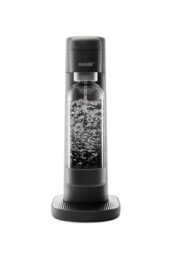 Black Mysoda Toby sparkling water maker viewed from the front