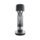 A black and silver Ruby 2 sparkling water maker viewed from the front#väri_black-silver