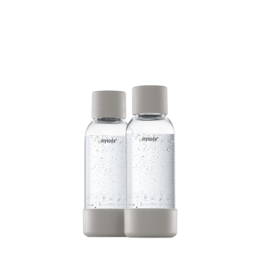 Zwei 0,5 Liter Mysoda Wasserflaschen dove