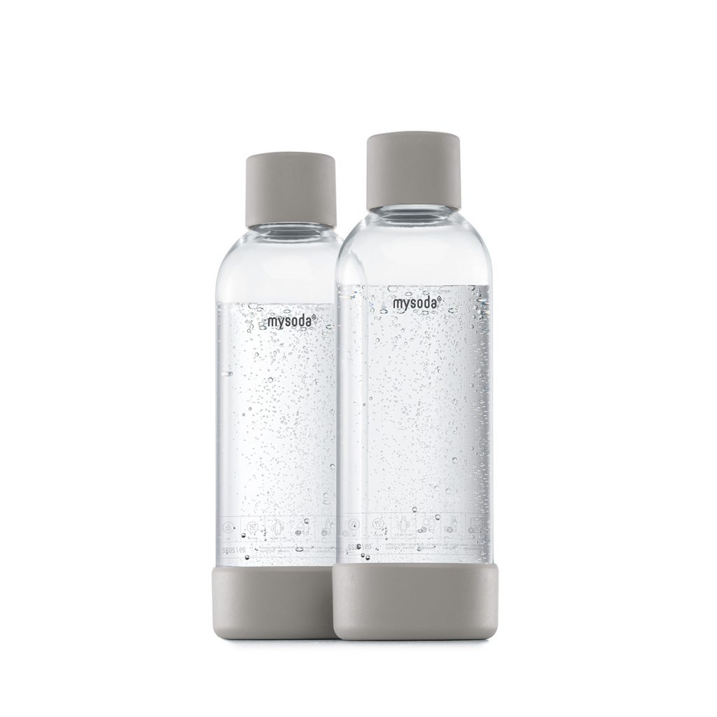 Zwei 1 Liter Mysoda Wasserflaschen dove