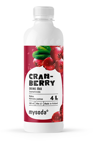 En flaska Mysoda smakkoncentrat sockerfri tranbär