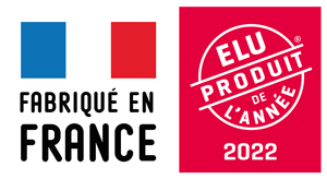 logo fabriqué en France et produit de l'année 2022