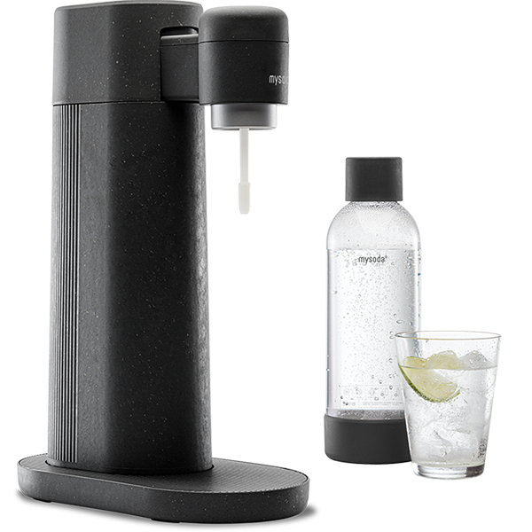 Machine à eau petillante Mysoda Toby noir avec bouteille