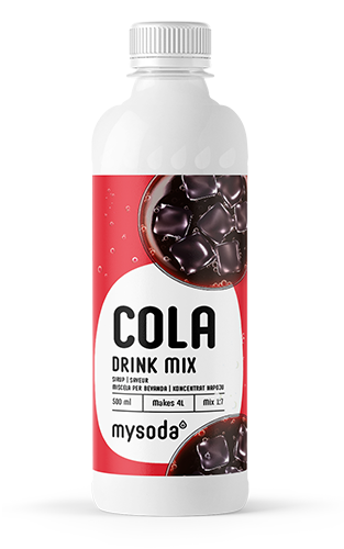 Una bottiglia di Mysoda bevanda mix cola