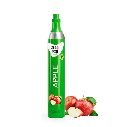 A SodaTASTE CO2 cylinder with natural apple flavour